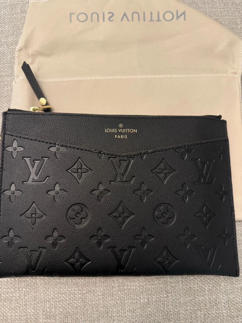 Louis Vuitton Black and Gold Zip Clutch Wristlet - Picture 7 of 7